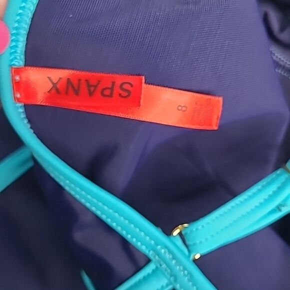 $140 NEW SPANX 8 SHAPING UNDERWIRE ONE PIECE BLUE TURQUOISE  SWIMSUIT NWT - Picture 8 of 10
